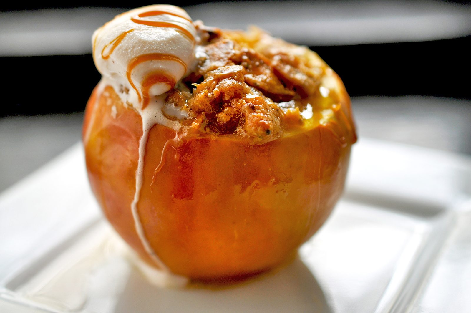 It's just like apple crisp: but tucked right back into the delicious and juicy fresh apple.