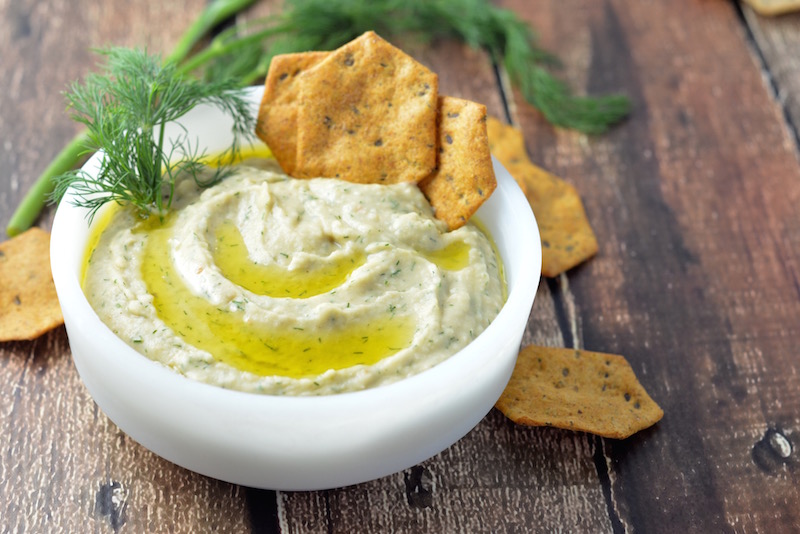 White bean and dill makes for an easy dairy-free dip for any party!