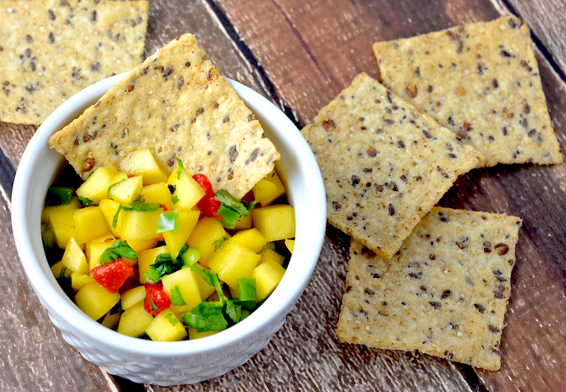 Bright and fruity mango salsa is the perfect dipper or topper for grilled fish or meat.