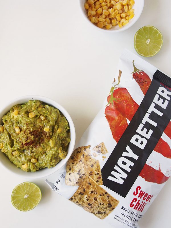 Spicy Corn Guacamole balances sweet, smoky, spicy perfection.