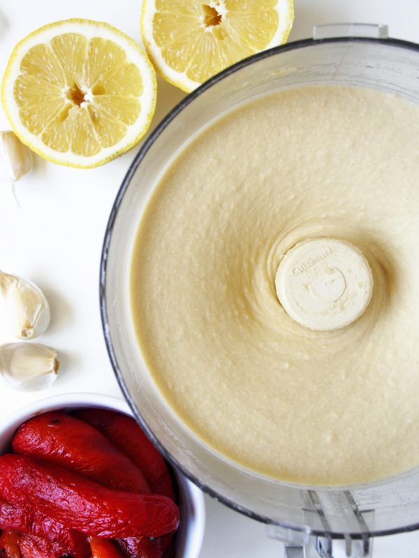 Smooth and creamy homemade roasted red pepper hummus is your new favorite snack.