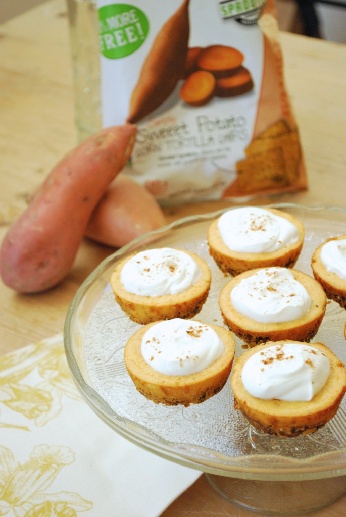 Way Better Snacks Sweet Potato chips add the perfect crunch to the crust! Just sweet enough to deliver this single-serve cheesecake to all of your guests' delight.