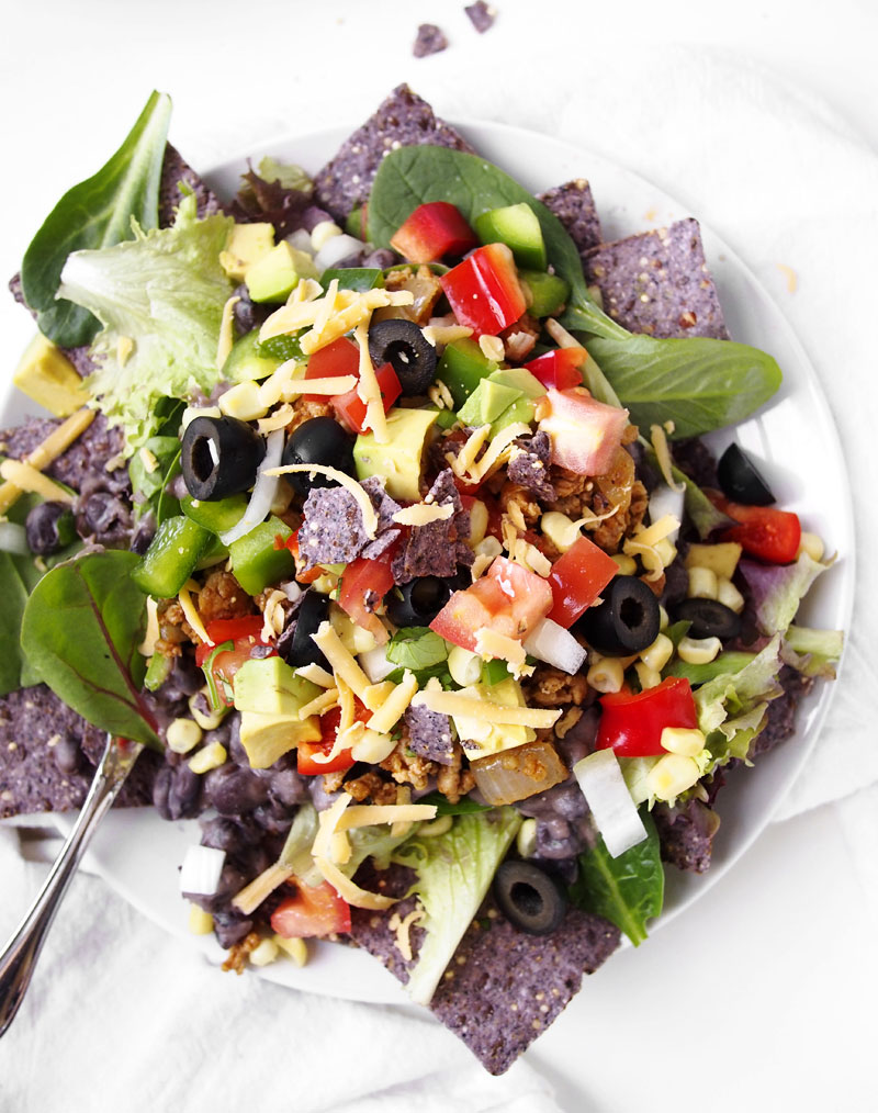 We're lightening up Taco Tuesday with this craveworthy chicken taco salad recipe.